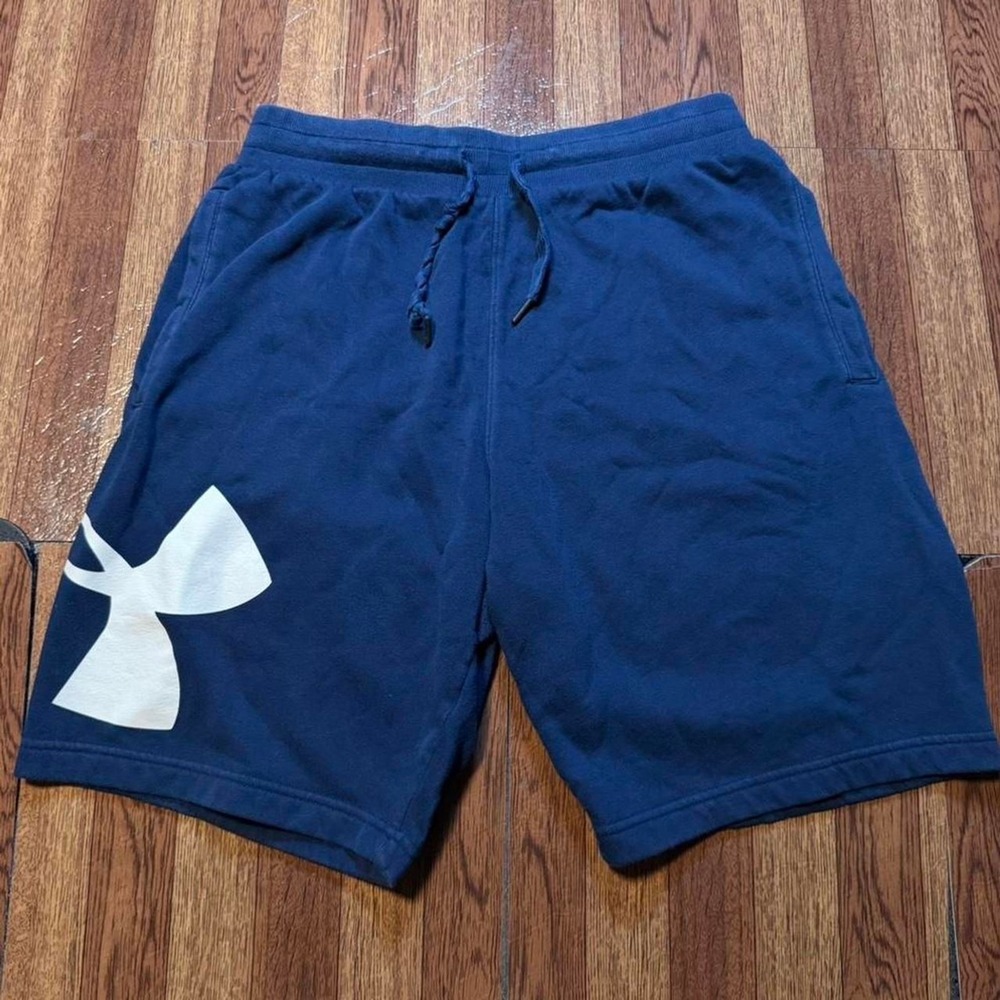 Under Armour Blue Fleece Retro‎ Sportswear Running Train Shorts Fits Medium